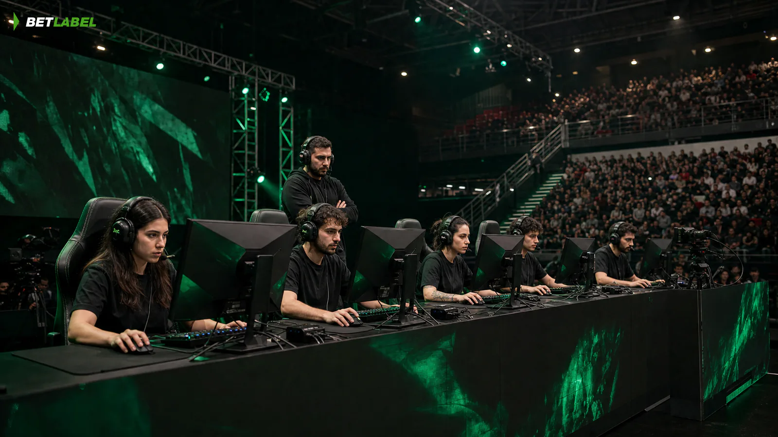 Una squadra professionistica durante un torneo eSport
